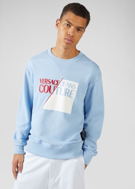 Versace Embroidered Logo Sweatshirt Herr - 963208CGT